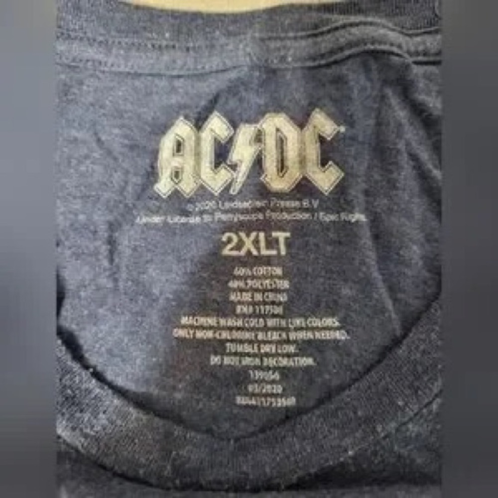 AC/DC Navy Blue Short Sleeve Graphic Tee - Picture 3 of 4